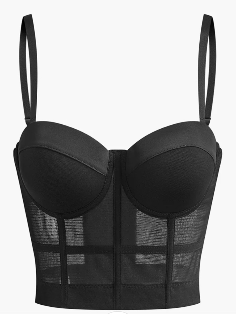 Commense Mesh Sheer Piping Corset